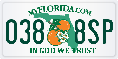FL license plate 0388SP