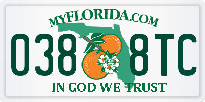 FL license plate 0388TC