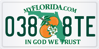 FL license plate 0388TE