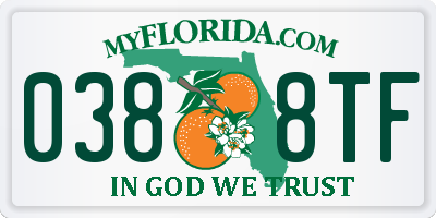 FL license plate 0388TF