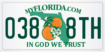 FL license plate 0388TH
