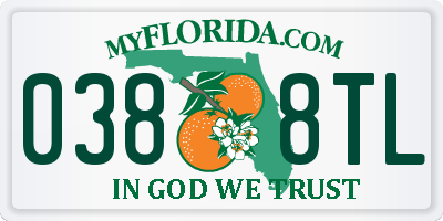 FL license plate 0388TL