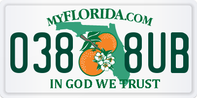 FL license plate 0388UB