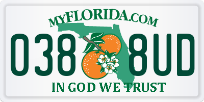 FL license plate 0388UD