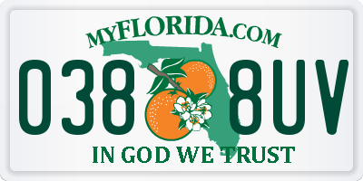 FL license plate 0388UV