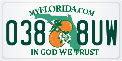 FL license plate 0388UW