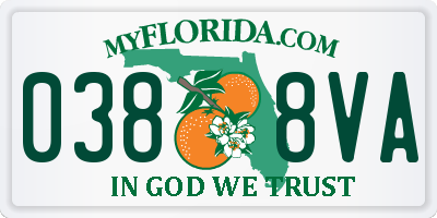 FL license plate 0388VA