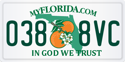 FL license plate 0388VC