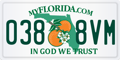 FL license plate 0388VM