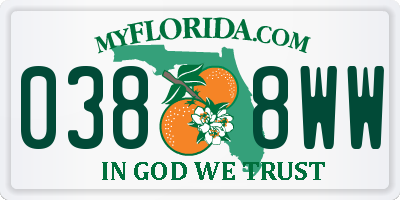 FL license plate 0388WW