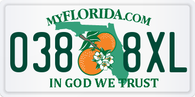 FL license plate 0388XL