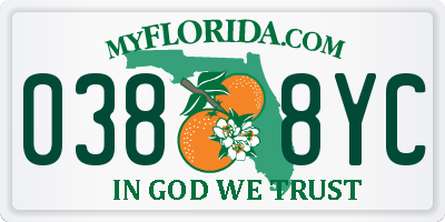 FL license plate 0388YC