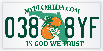 FL license plate 0388YF