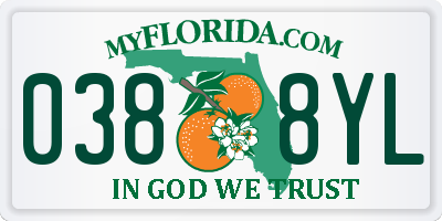 FL license plate 0388YL