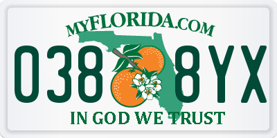 FL license plate 0388YX