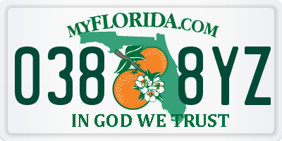 FL license plate 0388YZ
