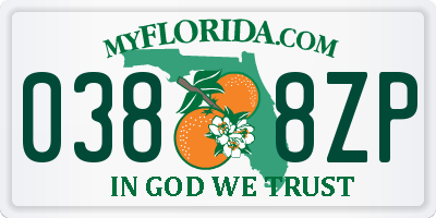 FL license plate 0388ZP