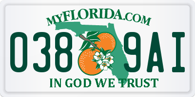 FL license plate 0389AI