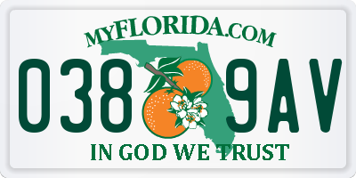 FL license plate 0389AV