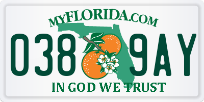 FL license plate 0389AY