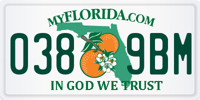 FL license plate 0389BM