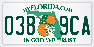 FL license plate 0389CA