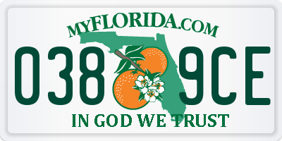 FL license plate 0389CE