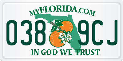 FL license plate 0389CJ