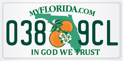 FL license plate 0389CL