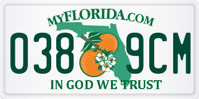 FL license plate 0389CM