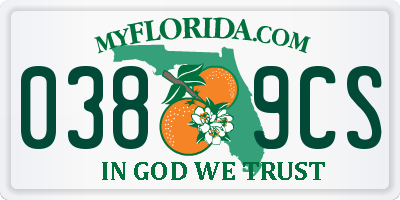 FL license plate 0389CS