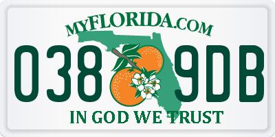 FL license plate 0389DB