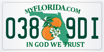 FL license plate 0389DI