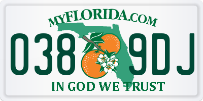 FL license plate 0389DJ