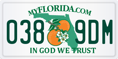 FL license plate 0389DM