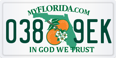 FL license plate 0389EK