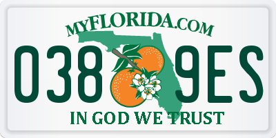 FL license plate 0389ES