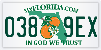FL license plate 0389EX