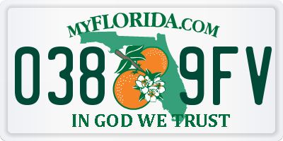 FL license plate 0389FV