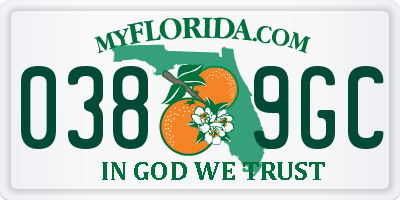 FL license plate 0389GC
