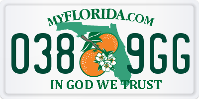 FL license plate 0389GG