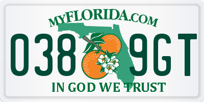 FL license plate 0389GT