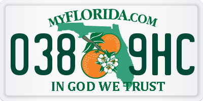 FL license plate 0389HC