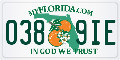 FL license plate 0389IE