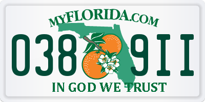FL license plate 0389II