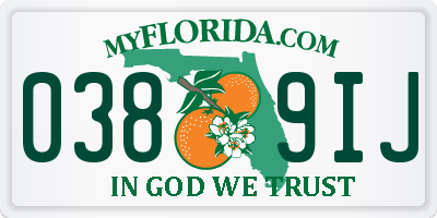 FL license plate 0389IJ