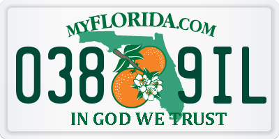 FL license plate 0389IL
