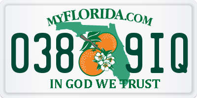 FL license plate 0389IQ