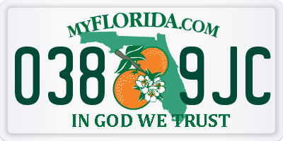 FL license plate 0389JC