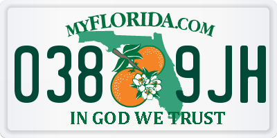 FL license plate 0389JH